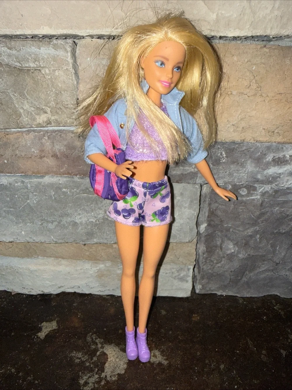 Barbie skipper purple outfit with Jean jacket